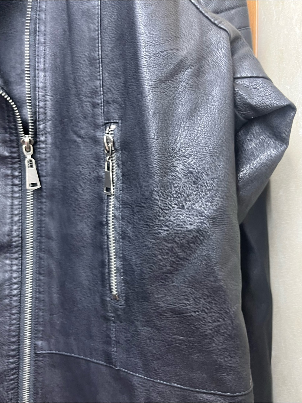 Olivia Miller Black Faux Leather Quilted Shoulder Moto Jacket 3X - Picture 9 of 16